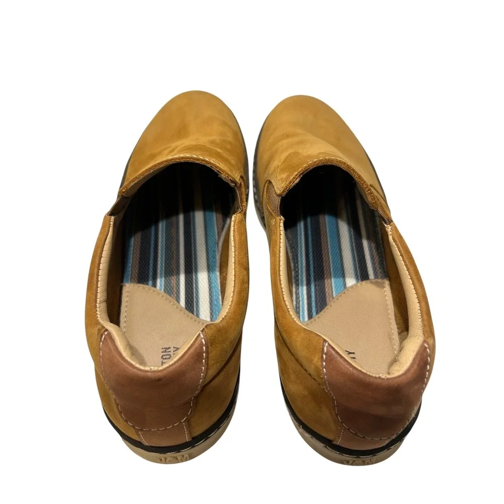 Johnston & Murphy Boys Tan Nubuck Leather Slip On Loafers Size 5.5M 28-3726